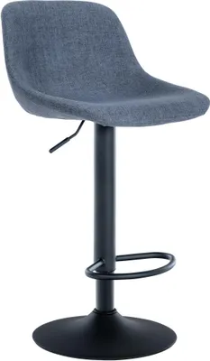 Produktbild von CLP Barhocker Loft mit Rückenlehne und 360 drehbar blau Material Stoff