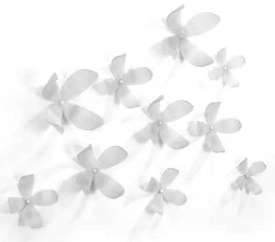 Produktbild von Umbra 470040-660 Wallflower Wanddekoration Blumen aus Polypropylene Set 25 weiss
