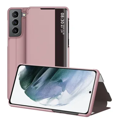 Image de Coque König Design compatible avec le Samsung Galaxy S22 5G, en simili cuir, pour téléphone portable - Étui de téléphone, couleur or rose