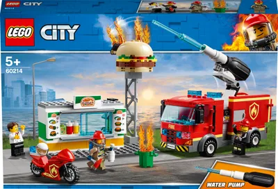 Zdjęcie produktu dla LEGO City Burger Bar Fire Rescue Engine Toy, Zestaw do budowania, 5 lat(a), Plastik, 327 szt., 436 g