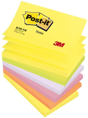 Zdjęcie produktu dla Post-it R350NR Karteczki samoprzylepne Post-it z-notes, 127 x 76 mm, 6 kolorów