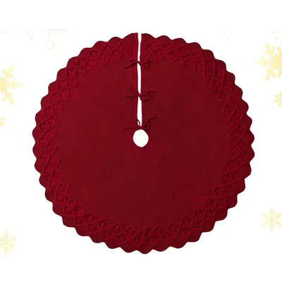 Produktbild von 92 cm Weihnachtsbaumdecke - Gestrickter Weihnachtsbaumteppich - Weihnachtsbaumunterlage - Baumdecke - Weihnachtsbaumring - Weihnachtsteppich - Rot