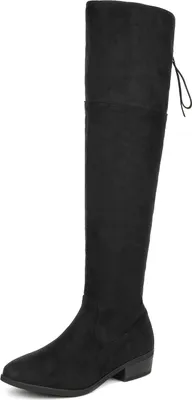 Produktbild von DREAM PAIRS Overknee-Oberschenkelhohe Stiefel für Damen mit bequemer Blockabsatz, spitzer Zehenbereich kniehohe damen stiefel winter herbst,Farbe: Schwarz, Größe: 36