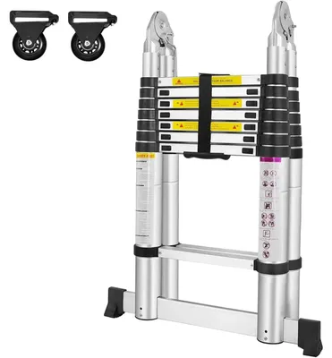 Obrázek produktu pro Výsuvná hliníková žebřík - Skládací žebřík - Teleskopická žebřík - Skládací žebřík