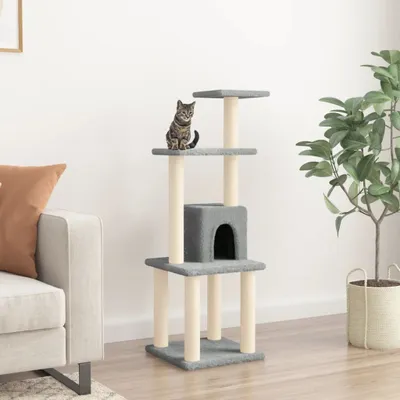 Produktbild von vidaXL Strom pre mačky so sisalovými škrabadlami svetlosivý 105 cm