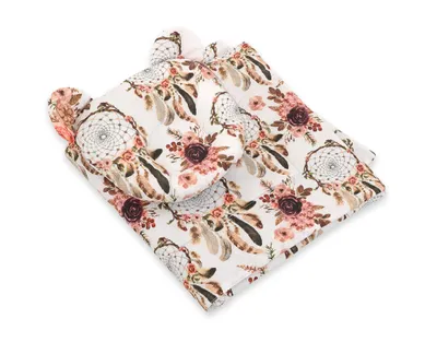 Immagine prodotto di Trapunta con orsetto e cuscino sagomato - set di 2 pezzi. - acchiappasogni a forma di fiore