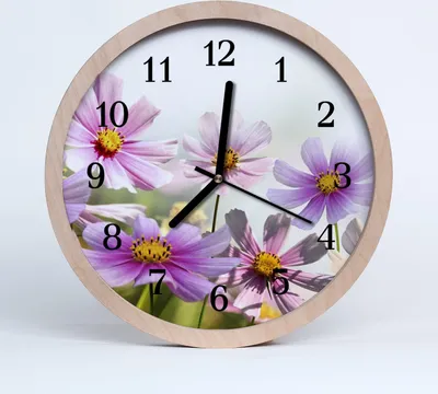 Produktbild von Holzuhr 30fi cm wanduhr - Blumen Blumen