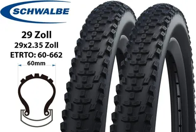 Produktbild von 2 Stück 29 Zoll SCHWALBE Reifen SMART SAM 60-622 K-Guard 29x2.35 MTB