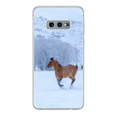 Produktbild von MuchoWow® Handyhülle Schutzhülle Hülle für Samsung Galaxy S10e Pferde - Schnee - Winter Silikon Softcase Handy Hülle - Handy