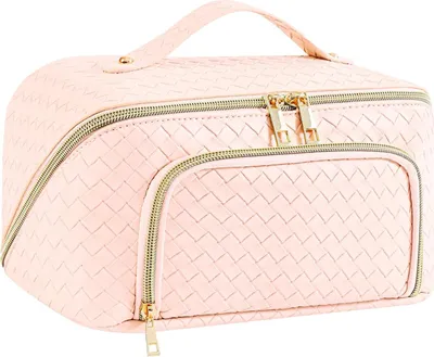 Produktbild von Große, wasserfeste, Kunstleder-Taschen mit großem, breiten, offenen Fach für Damen (vintage Rosa)