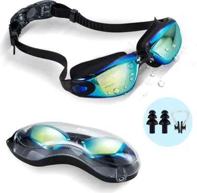 Produktbild von Schwimmbrille, kein Auslaufen Anti-Beschlag UV-Schutz Triathlon-Schwimmbrille mit Nasenclips