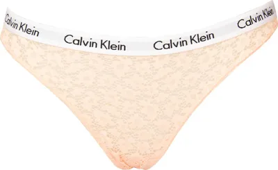 Zdjęcie produktu dla CALVIN KLEIN Majtki damskie, koronkowe majtki z widoczną gumką z logo i bawełnianym klinem, bielizna, nr katalogowy QD3860O, XS, 90% poliamid, 10% Elasthan