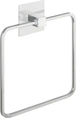 Produktbild von WENKO Edelstahl Handtuch Ring QUADRO ohne bohren Badetuch Halter Bad Dusche WC