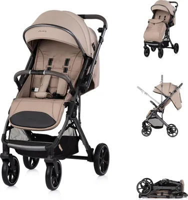 Produktbild von Chipolino Kinderwagen Omnia RU-Räder, klappbar, Stoßdämpfer, Sonnendach, Fußsack hellbraun
