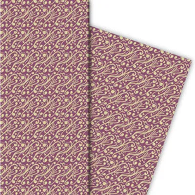 Produktbild von Edles Vintage/ Jugendstil Geschenkpapier auf rot - G5175, 32 x 48cm