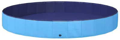 Produktbild von Hundepool faltbar Planschbecken Swimmingpool Hundebad für Hunde rutschfest strapazierfähig für Innen und Außenbereich aus PVC Blau 300 x 38 cm