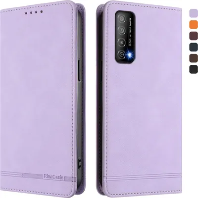 Image de Etui pour Huawei Y7A, étui rétro en cuirPolyuréthaneavec support et fentes pour cartes Violet