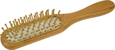 Produktbild von Haarbürste, Bambus-Holz, Holzstifte mit Noppen, 21 x 4 cm