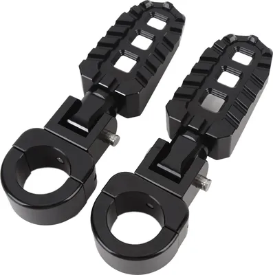 Immagine prodotto di Coppia di pedane per moto, regolabili, in lega di alluminio T6063, presa migliorata, adatte a barre da 1 pollice, 1,06 pollici e 1,25 pollici