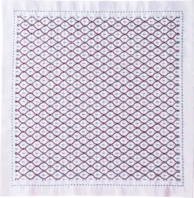 Produktbild von Olympus Kugurizashi Sashiko Stickpackung "Hana Fukin Beans", Stoff bedruckt, 34x34cm, Original aus Japan