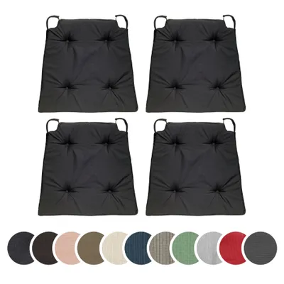 Produktbild von sleepling - 4er Set Stuhlkissen, für Indoor und Outdoor, 100% Mikrofaser, 42 x 40 cm, schwarz