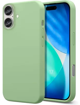 Image de Coque pour iPhone 17, Protection Silicone Liquide Souple Slim Léger Anti-Rayures - Vert