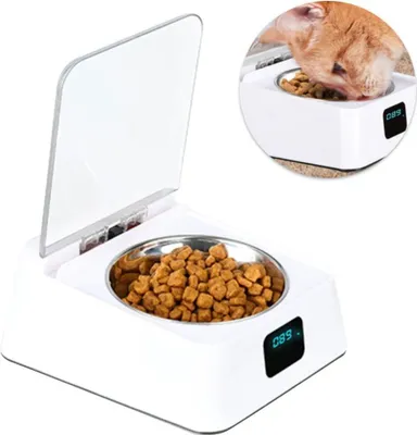 Produktbild von Intelligenter Futterautomat, Edelstahl Infrarotsensor Automatische Induktionsschale für Haustiere 350ml USB-Aufladung Sensor Feeder Geeignet