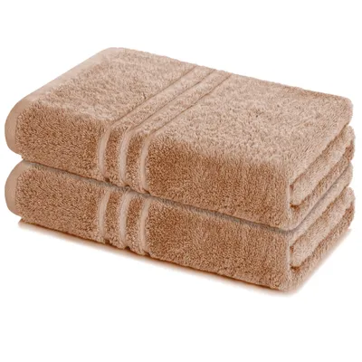 Produktbild von Lavea® 2er Set Saunatuch 80x200 cm, 100% Baumwolle – Großes Saunatuch für Damen & Herren, saugstarkes Frottiertuch, weich - Cappuccino