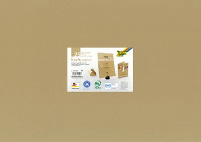 Produktbild von folia Kraftpapier 120 g/qm 500 x 700 mm unifarben in natur 25 Blatt