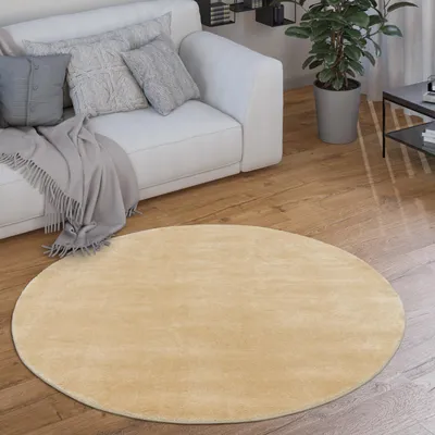 Immagine prodotto di Tappeto Rotondo Soggiorno a pelo corto Moderno Soffice Lavabile Unicolore Antiscivolo Dimensioni 200 cm Rotondo