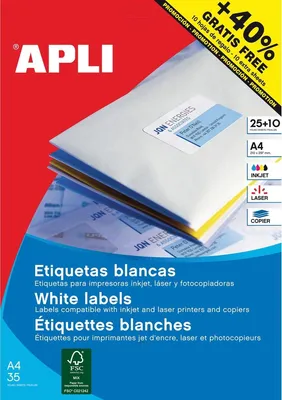 Immagine prodotto di Etichette universali, 70 X 37 Mm, bianco - 600 pz