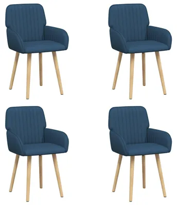 Immagine prodotto di vidaXL Sedie da pranzo, 4 pezzi, tessuto blu, 56,5 x 50 x 87,5 cm