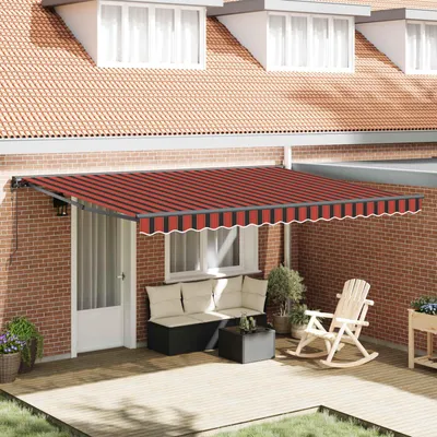 Zdjęcie produktu dla Rama markizy vidaXL w kolorze pomarańczowym i czarnym, 450 x 300 cm