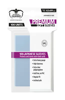 Produktbild von 100 Ultimate Guard Premium Soft Sleeves Japanische Größe Transparent (62x89mm)
