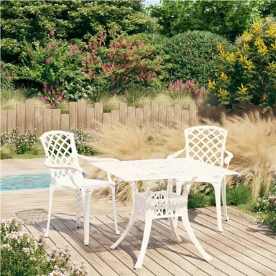 Immagine prodotto di Maison Exclusive - Set da bistrot 3 pezzi in fusione di alluminio bianco