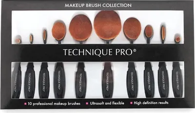 Produktbild von Technique PRO Oval Pinsel für Makeup - 10 Sets