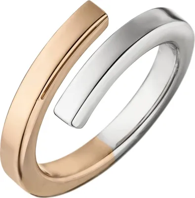 Produktbild von Gr. 56 Damen Ring offen 925 Sterling Silber bicolor vergoldet Silberring