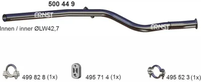 Produktbild von ERNST Abgasrohr Auspuffrohr passend für PEUGEOT 106 II Schrägheck (1A, 1C) 500449