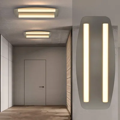 Produktbild von ZMH LED Deckenleuchte Warmweiß 3000K Acryl Nickel 2-Glühbirnen Innen LED fest integriert