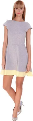 Produktbild von Damen Kleid Trapez Mini-Kleid Top; S/M; Grau Meliert