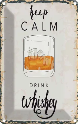 Produktbild von vianmo Blechschild 30x20 cm Keep Calm Drink Whisky