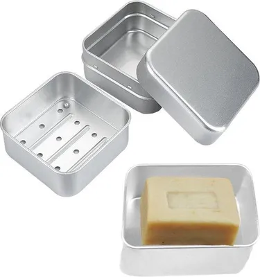 Produktbild von Famanu Seifenbox mit Deckel - Aluminium, rostfrei, für Reise und Zuhause