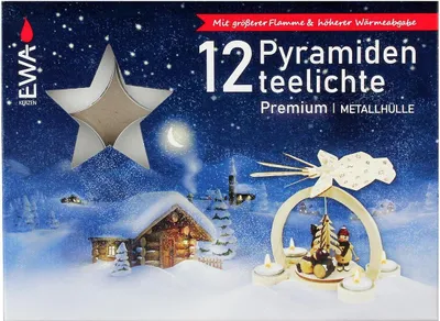 Produktbild von Pyramiden-Teelichte Premium 12er Set große Flamme