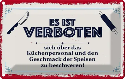 Produktbild von vianmo Blechschild 20x30 cm Es ist verboten sich über das Spruch Zitat