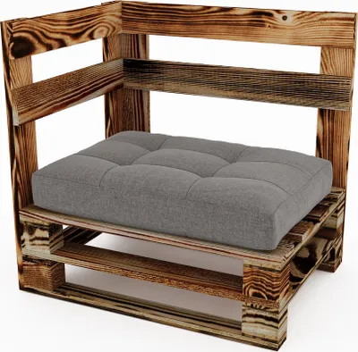 Produktbild von Lermowood Palettenmöbel Mpe Eckbank 60 x 60 cm Geflammt | Europaletten Indoor und Outdoor Lounge Gartenmöbel Holz Gartenmöbel Set Lounge Möbel Terrasse Balkon Loft Stil Paletten