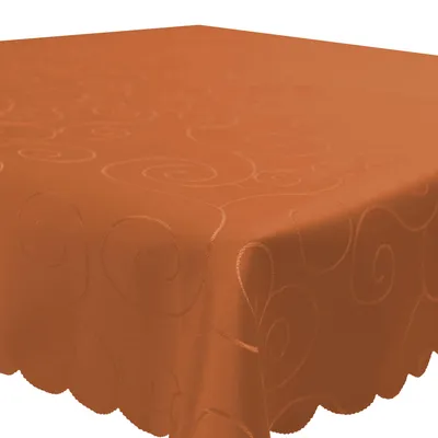Produktbild von Tischdecke 130x340 cm Terracotta Damast Ornamente eckig Circle Struktur bügelfrei pflegeleicht