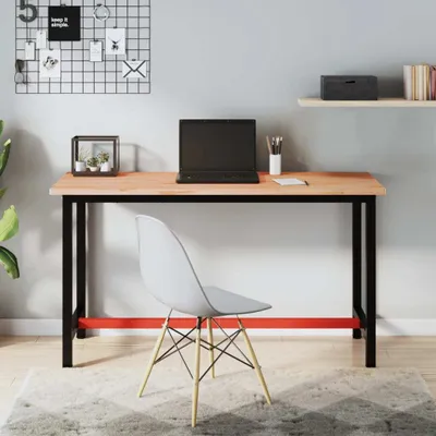 Image de Bureau Exclusive - Plateau de bureau en bois massif de hêtre, dimensions 150 x 55 x 2,5 cm