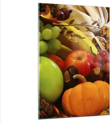Produktbild von Bilder auf glas - Einteilig - Weidenkorb Obst Gemüse - 80x120cm - Glasbilder - Wandbilder - Bilder - zum Aufhängen bereit - Wanddekoration aus Glas - Glas Bilder - Wandbild auf Glas - GPA80x120-0406