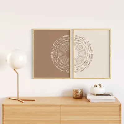 Produktbild von Wallity, Elegante Dekorative MDF Gemälde (2 Stück), 50 x 70 cm | 100% MDF (3 mm) & 100% Massivholzrahmen (2 cm) | Perfekt für stilvolle Wohnräume und Büros.