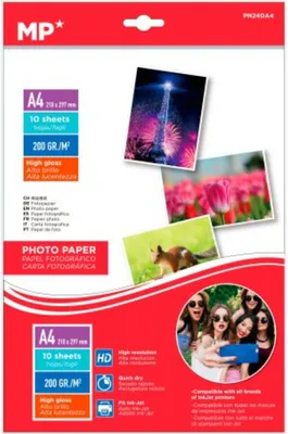 Produktbild von Fotopapier A4 Glänzend 200g/m 10 Blatt MP PN240A4